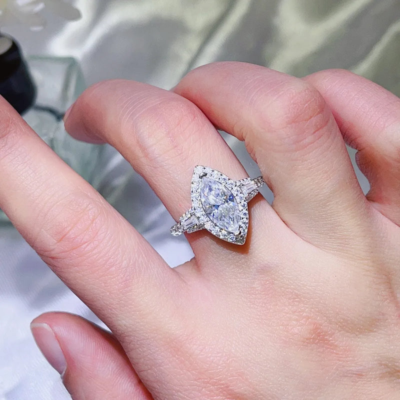 2 Carat Moissanite 925 Sterling Silver Ring Luxurious Weddings