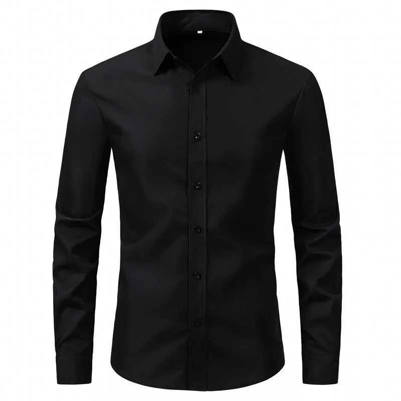 Men's Plus Size Long Sleeve Shirt - White Shirt Luxurious Weddings