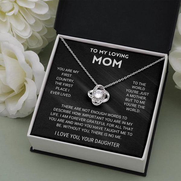 a mother's necklace in a gift box