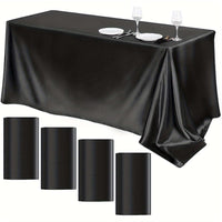 Elegant Golden Satin Tablecloth Overlay - 102 x 58\" Tablecloth Luxurious Weddings