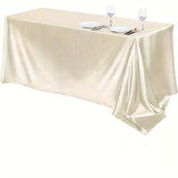 Elegant Golden Satin Tablecloth Overlay - 102 x 58\" Tablecloth Luxurious Weddings