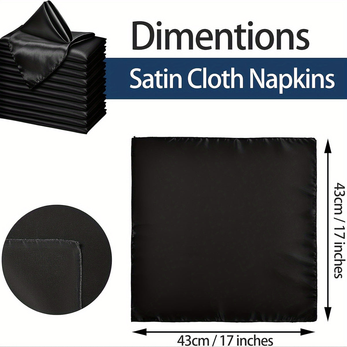 a pile of black satin cloth next to a pile of black satin cloth