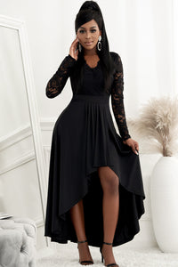 Lace High-Low V-Neck Dress Mother of the bride Luxurious Weddings