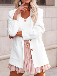 Buttoned Lapel Collar Long Sleeve Blazer Blazer Luxurious Weddings