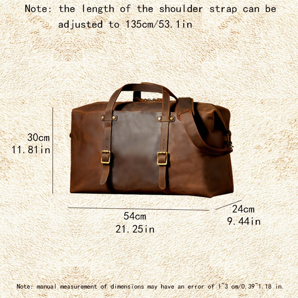 Vintage-Style Top Grain Leather Travel Bag Bags Luxurious Weddings