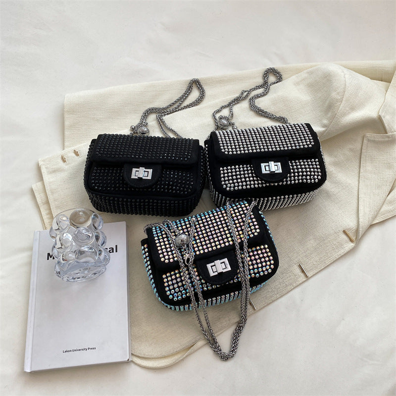 Diamond Chain Bag with Inlaid Diamonds