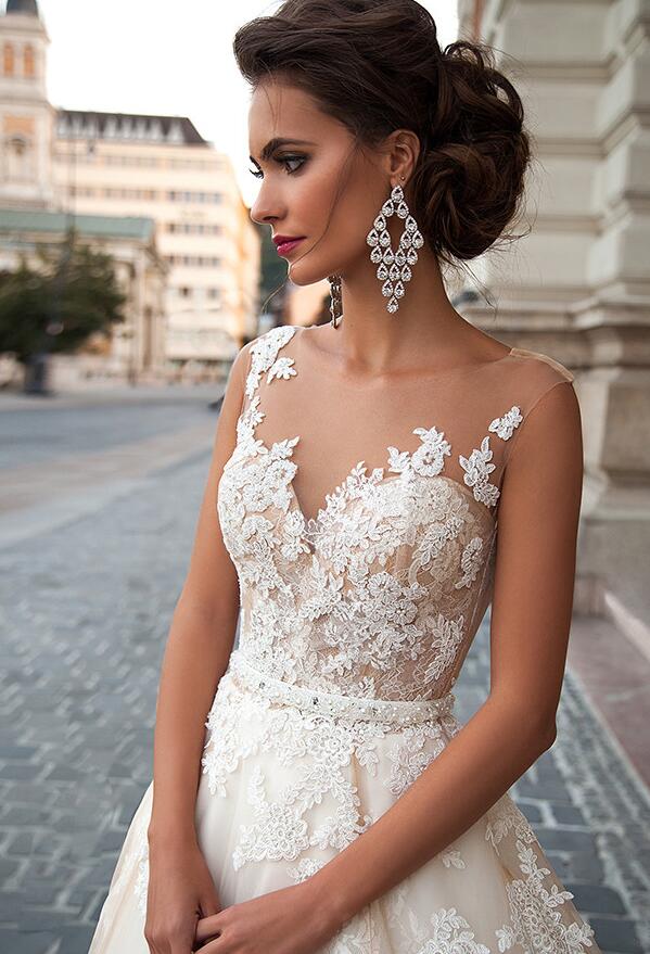 Pregnancy Waist Slimming Lace Trailing Large Size Wedding Dress V neck Luxurious Weddings