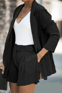 Longline Blazer and Shorts Set with Pockets suit sets Luxurious Weddings