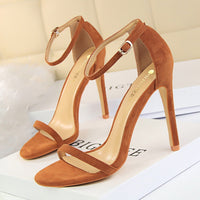 High-heeled suede open-toe pumps shoes Luxurious Weddings