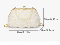 Net Lace Pleated Clutch Evening Handbag
