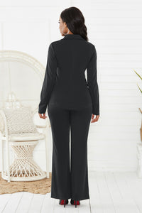 Lapel Collar Long Sleeve Blazer and Pants Set suit sets Luxurious Weddings