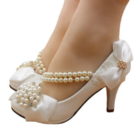 Simple Bridal Shoes Bow Heels Bridal Shoes Luxurious Weddings