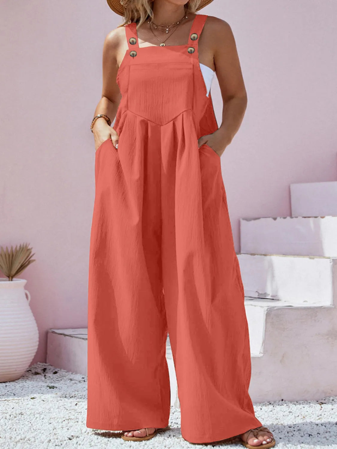 Plus Size Square Neck Wide Leg Overalls Plus size Luxurious Weddings