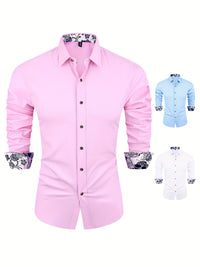 Men's Long Sleeve Tuxedo Shirt for Spring & Autumn Luxurious Weddings