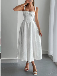 Lace-Up Sleeveless Midi Dress Luxurious Weddings