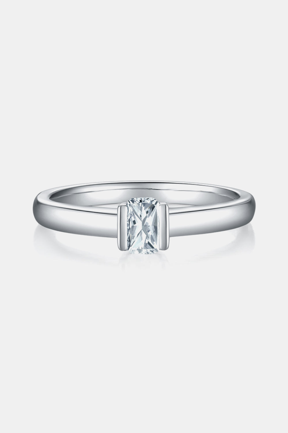 Moissanite 925 Sterling Silver Solitaire Ring Luxurious Weddings