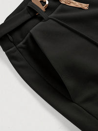 Chain Detail High Waist Pants Pants Luxurious Weddings