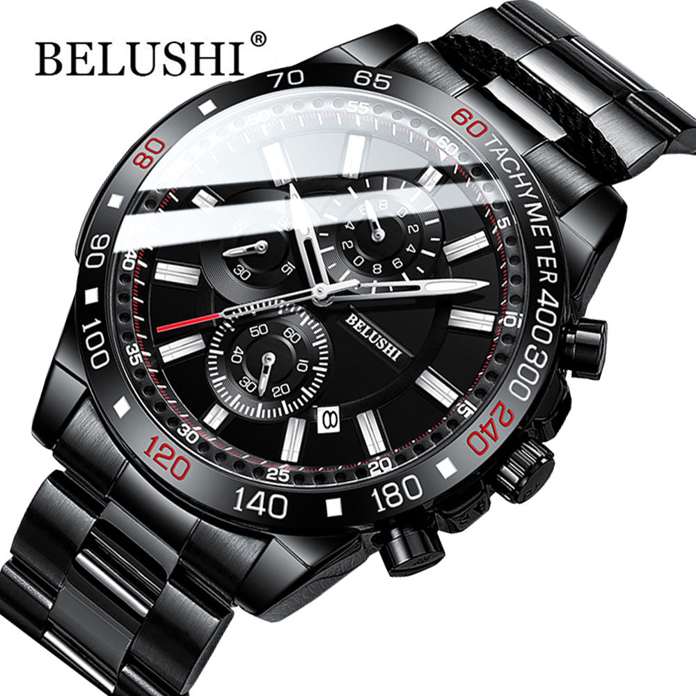 Waterproof Chronograph Quartz Military Watch Belushi Men's Sports Watch