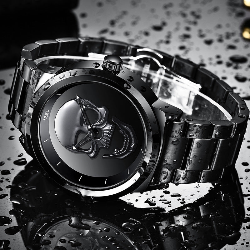 LIGE Simple Skull Stereoscopic Watch Watches Luxurious Weddings