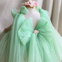 Children's Bow Mesh Bubble Skirt Dress Luxurious Weddings