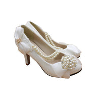 Simple Bridal Shoes Bow Heels Bridal Shoes Luxurious Weddings