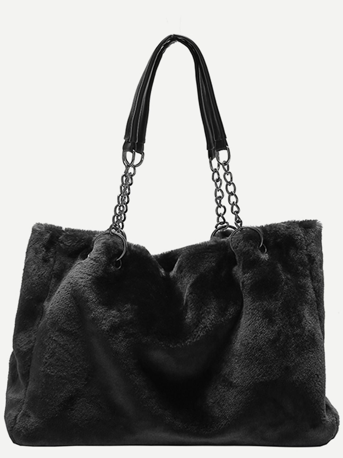 Faux Fur Solid Color Tote Bag handbags Luxurious Weddings