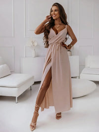 Honey Tied Surplice Sleeveless Midi Cami Dress Midi Dress Luxurious Weddings