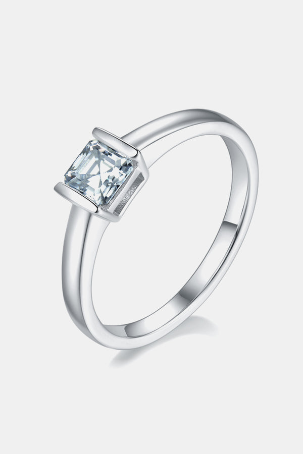 Moissanite 925 Sterling Silver Solitaire Ring Luxurious Weddings