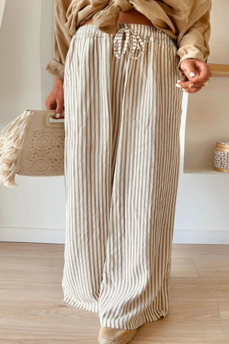 Plus Size Striped Wide Leg Pants Plus size pants Luxurious Weddings