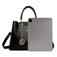 Elegant Large Capacity Faux Leather Shoulder Bag + Freebie Handbags Luxurious Weddings