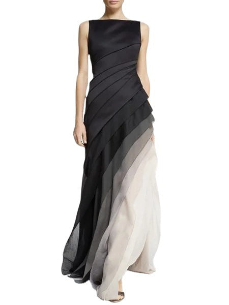 Gauze dress, multi-layer high waisted long dress, Luxurious Weddings