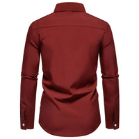 Men's Casual Button-Down Shirt with Cuff Detail mens shirt Luxurious Weddings