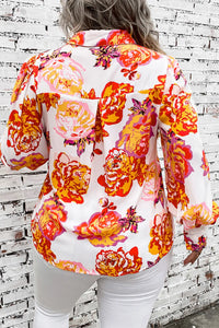 Plus Size Printed Long Sleeve Shirt Plus size blouse Luxurious Weddings