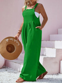 Plus Size Square Neck Wide Leg Overalls Plus size Luxurious Weddings