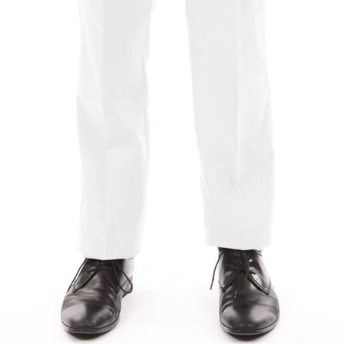 Slim Fit Flat Front Solid Color Formal Dress Pants WHITE Dress Pants Luxurious Weddings