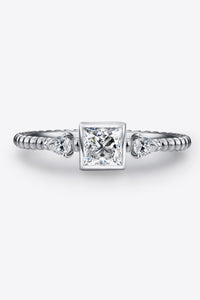 Moissanite Square Shape 925 Sterling Silver Ring Rings Luxurious Weddings