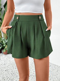 Pleated Detail Shorts with Pockets Shorts Luxurious Weddings