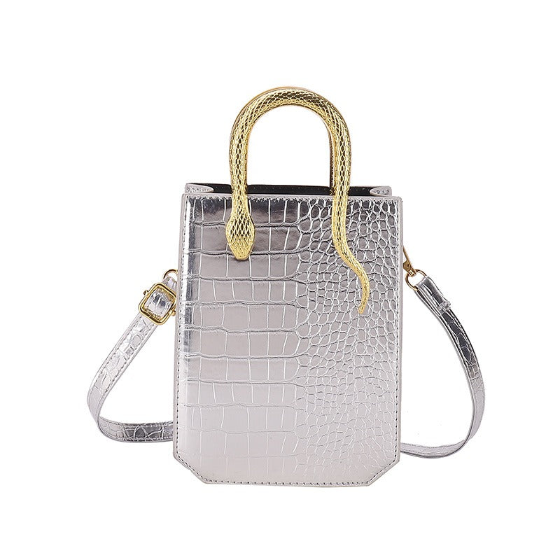 Stone Pattern Handbag Tote Bag PU Handbags Luxurious Weddings