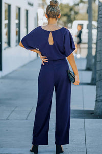 Blue Belted Wide Leg Jumpsuit Bottoms/Jumpsuits & Rompers Luxurious Weddings