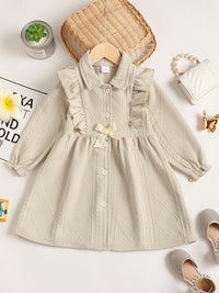 Children's Ruffled Bow Collared Neck Dress kids clothing Luxurious Weddings