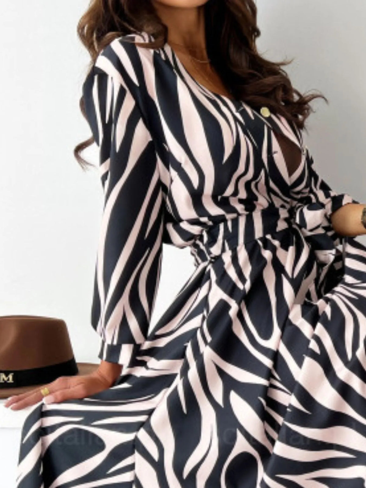 Printed Tie Waist Midi Dress Summer dress Luxurious Weddings