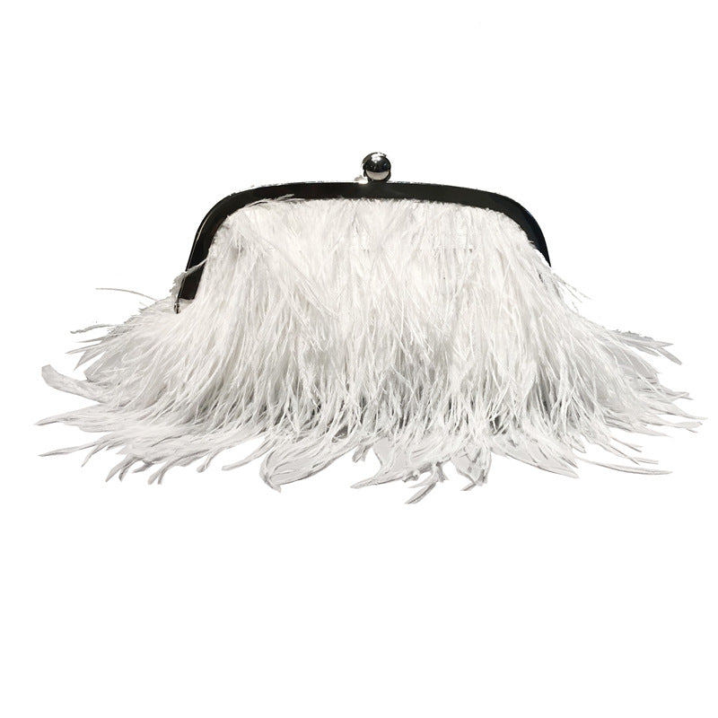 Feather Evening Crossbody Bag Pearl Handbags Luxurious Weddings