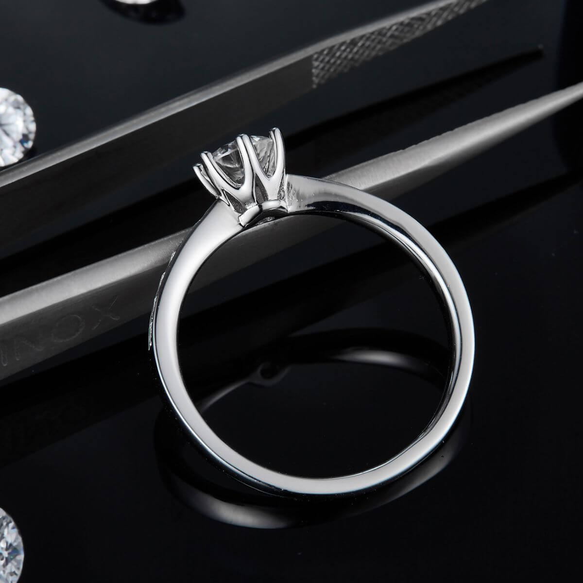 Moissanite 925 Sterling Silver Ring Jewelry Luxurious Weddings