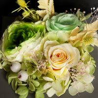 a close up of a bouquet of flowers