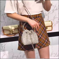 Classic rhinestone bag women's evening bag high-end tassel bag handbag textured full diamond crossbody portable bucket bag Handbags Luxurious Weddings
