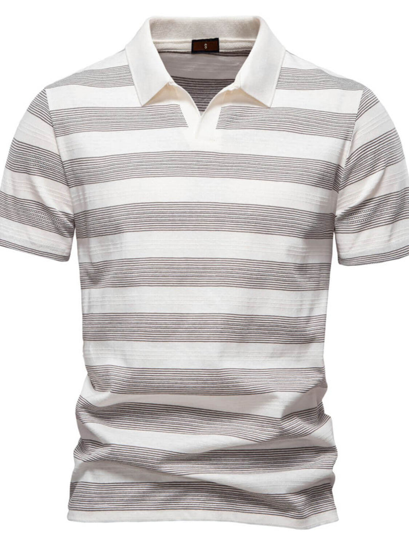 Men's Contrast Striped Short Sleeve Polo Men's Polos Luxurious Weddings