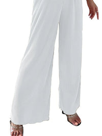 Full Size Elastic Waist Wide Leg Pants Plus Size Pants Luxurious Weddings