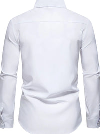 Men's Button-Down Shirt with Checkered Contrast Trim Shirt Luxurious Weddings