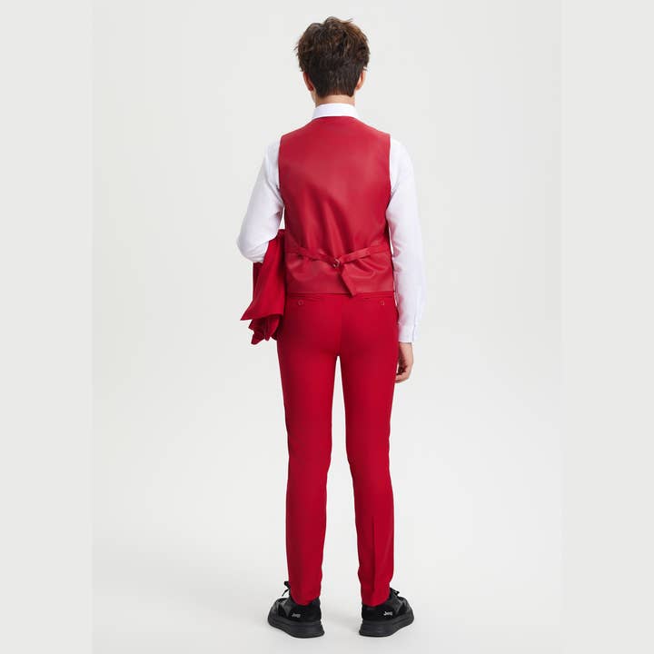 Stacy Adams Boys Suit 5-Piece Set | Red Suits Luxurious Weddings