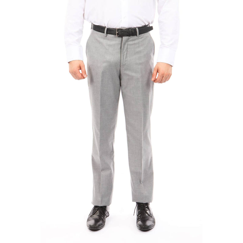 Slim Fit Flat Front Solid Color Formal Dress Pants Lt Grey Dress Pants Luxurious Weddings